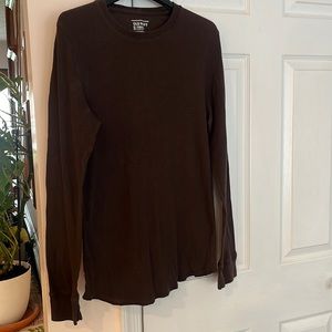 Brand new never worn small dark brown cotton/poly/spandex long underwear top